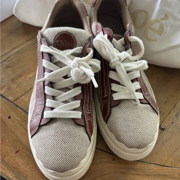 Chloe Beige and Brown Sneakers - Picture 4 of 5